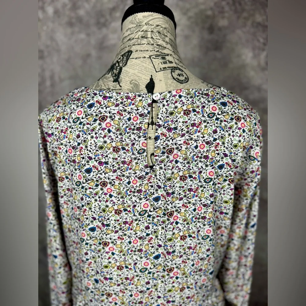 Jane and Delancey Multicolor CottageCore Floral Tunic Top Peplum size M - Picture 6 of 12